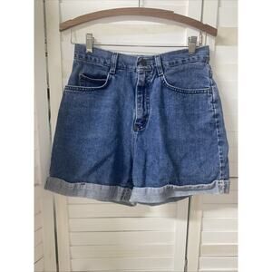 Vintage Riders Denim Shorts Women’s S/M High Rise 100% Cotton Blue Jean Cuffed